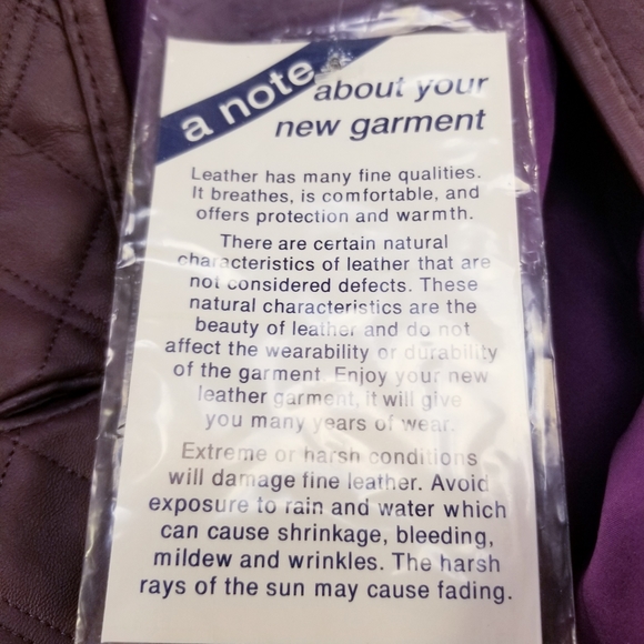 ISSAC MIZRAHI GENUINE LEATHER WOMAN QUILTED JACKET PURPLE NEW WITH TAGS SZ L - Picture 7 of 11